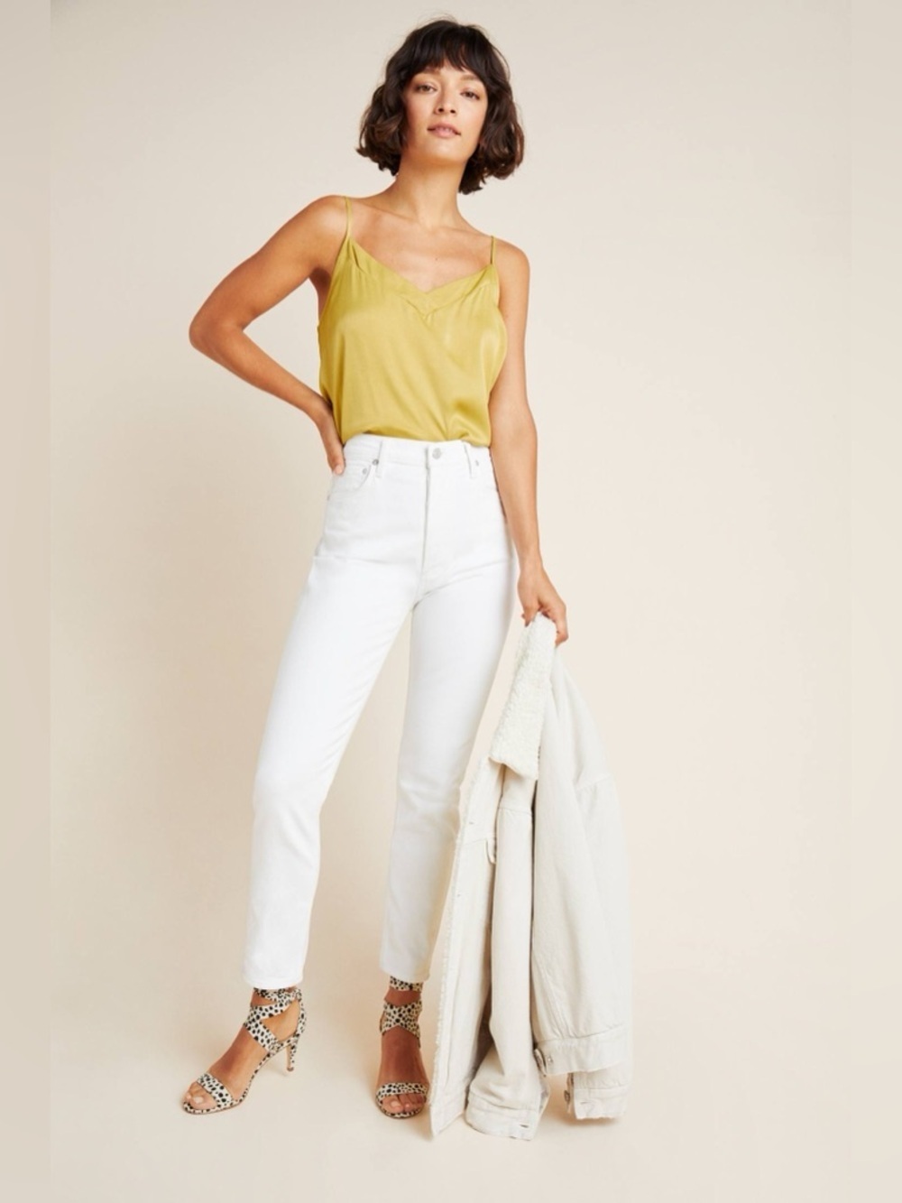 Agolde Nico High Rise Jeans in White Size 28